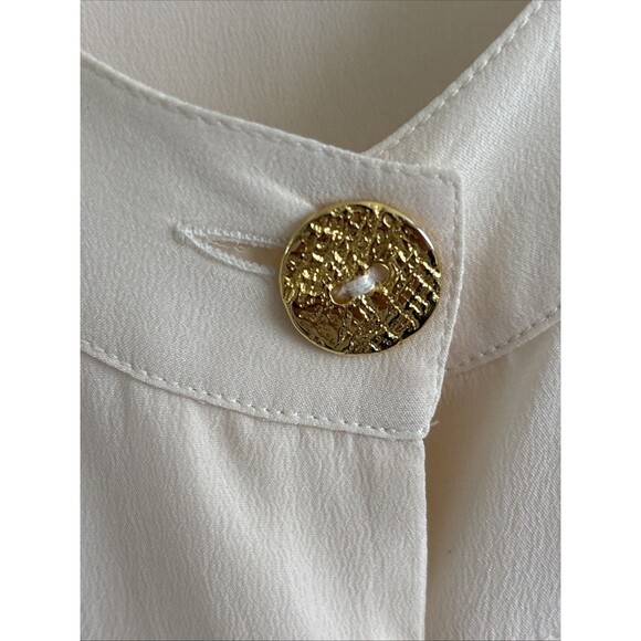 EUC VTG Marina Rinaldi 100% Silk Button Shirt Womens Ivory Size 29 XL Sz 20 - Picture 5 of 11
